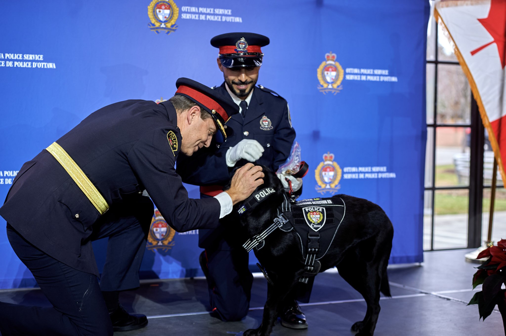 Piper receiving her badge from Chief Stubbs