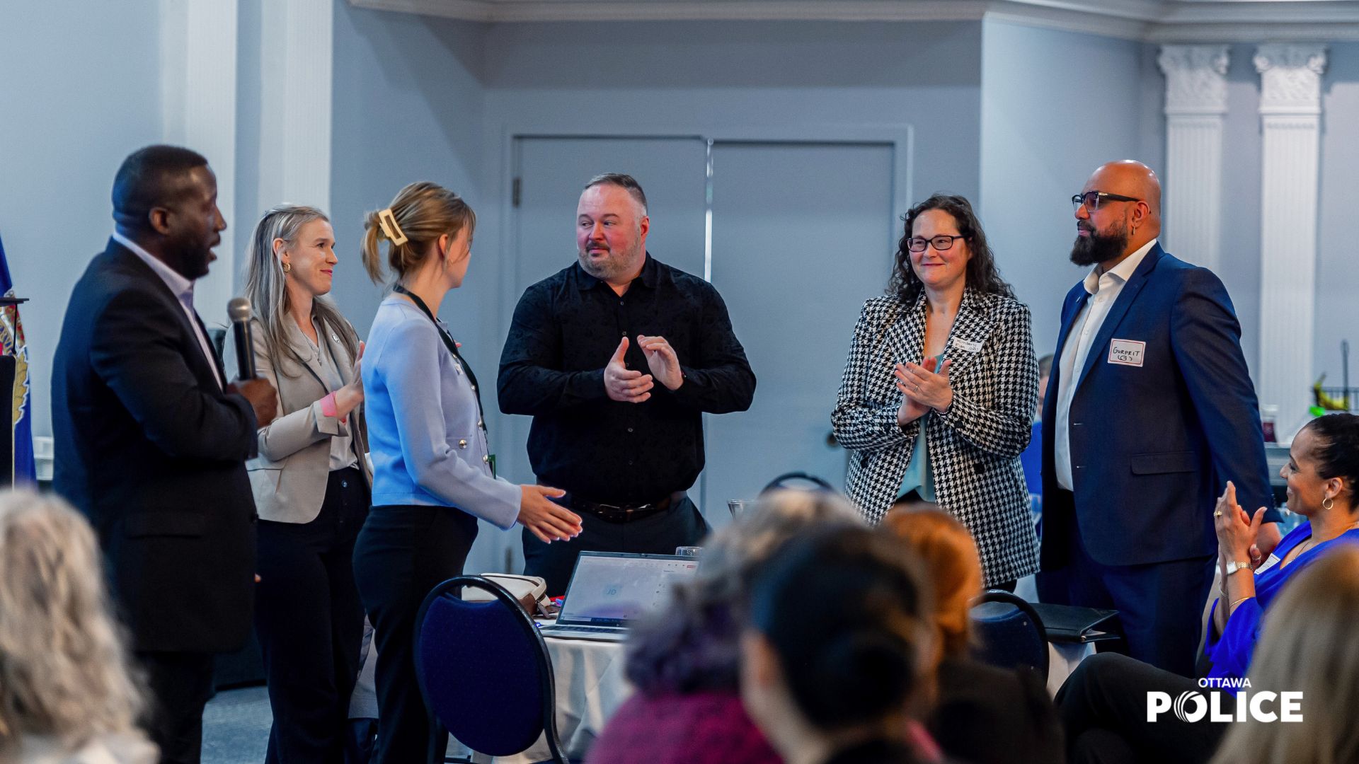 CHANGE Initiative team: Project Lead Acting Staff Sgt. Devon Archer, Project Specialist Sgt. Sean Convey, Community Liaison Specialist Cst. Gurprit Dhaliwal, Performance Analyst Joëlle Martin, Project Manager Kimberly Fish, and Data Analyst Crissie Clemow