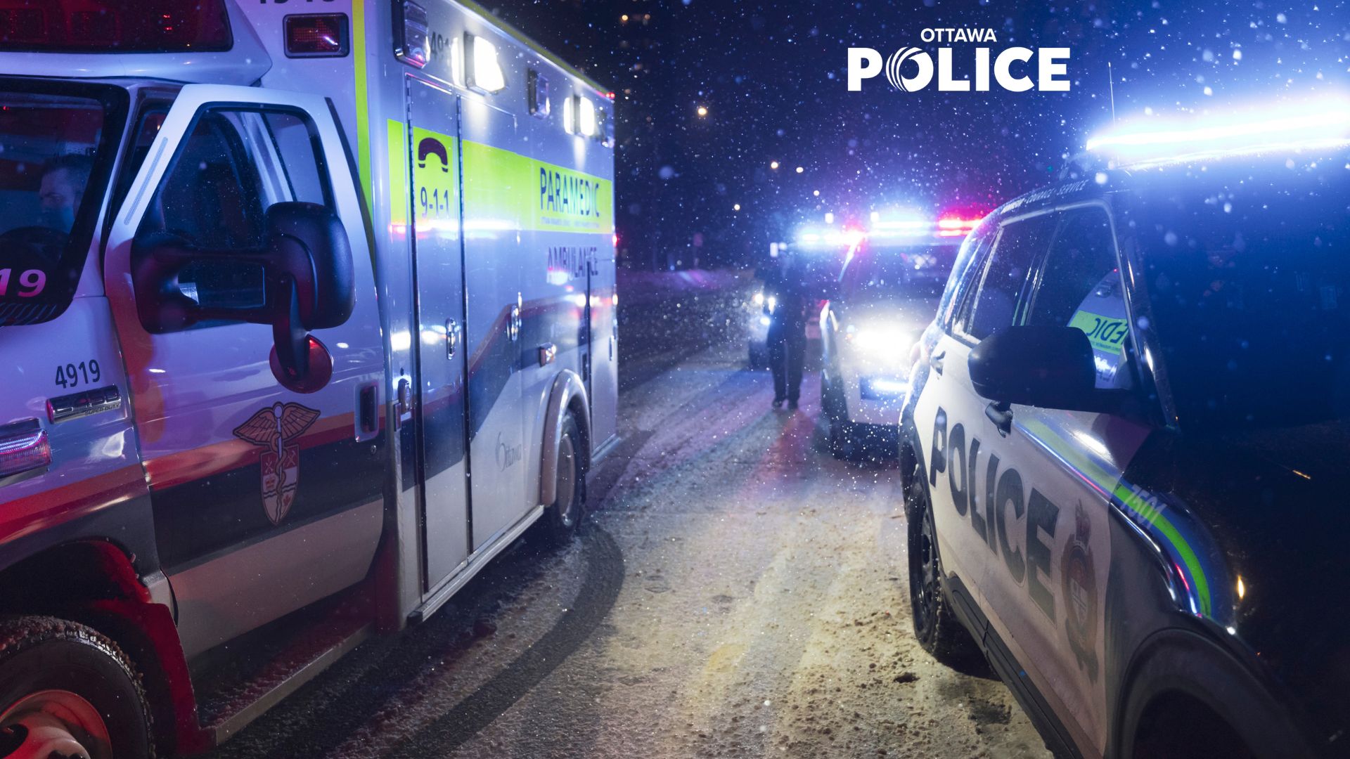 An ambulance and an Ottawa Police cruiser.