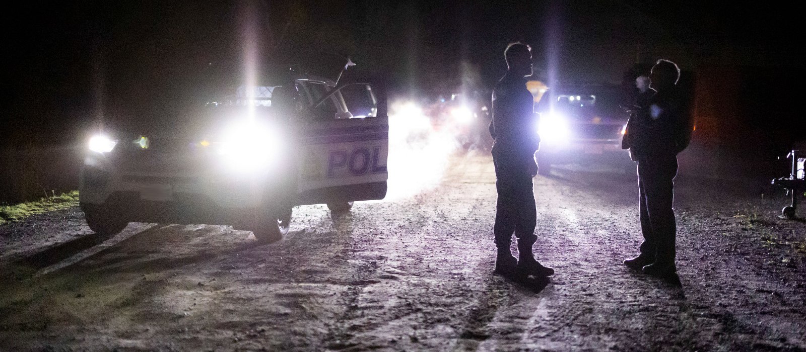 Police officers at a crime scene