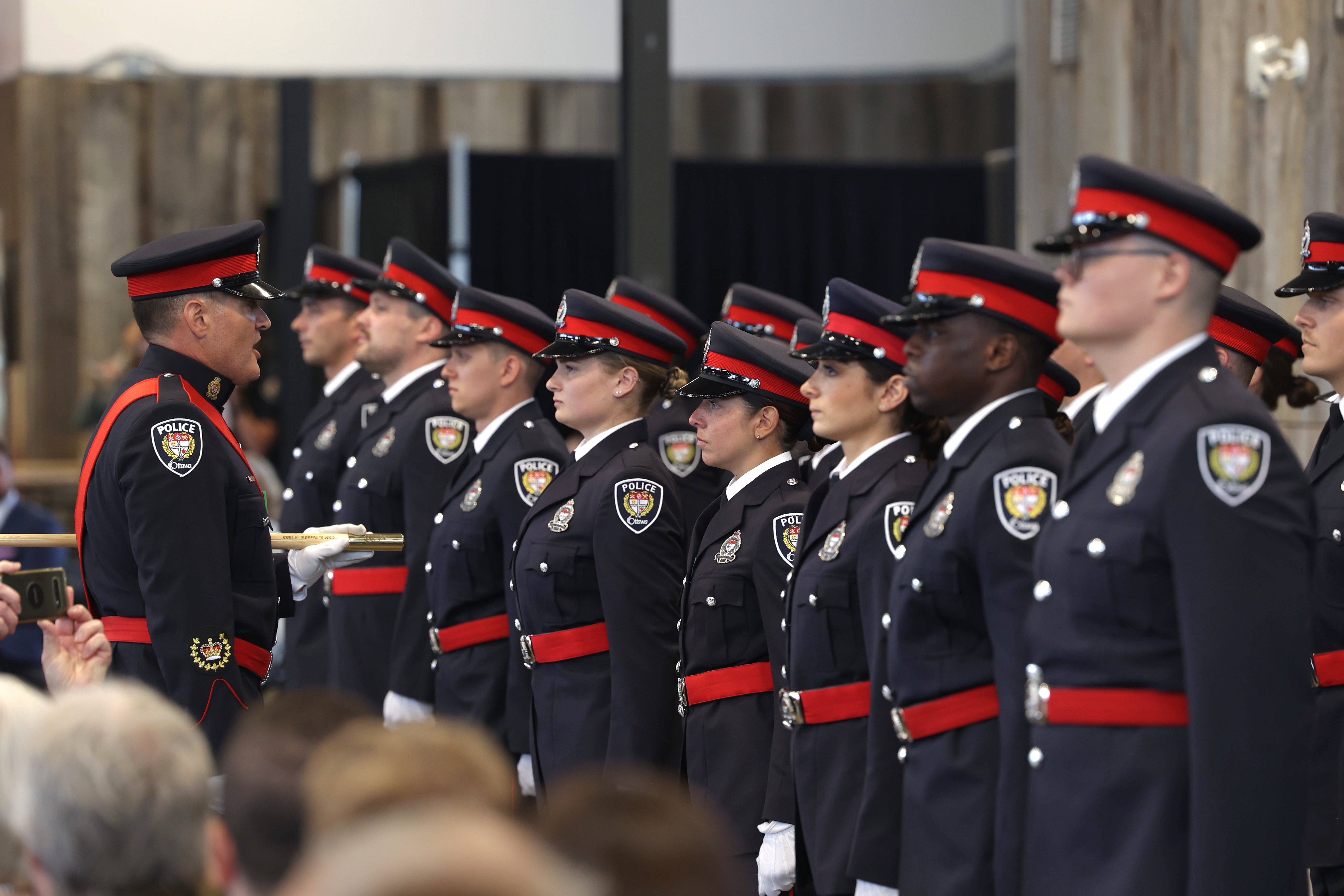 Officers at the ceremony