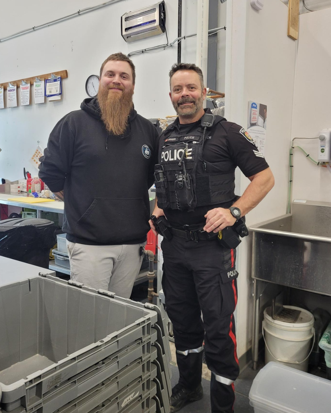 Sgt. Drader and Lionhearts volunteer