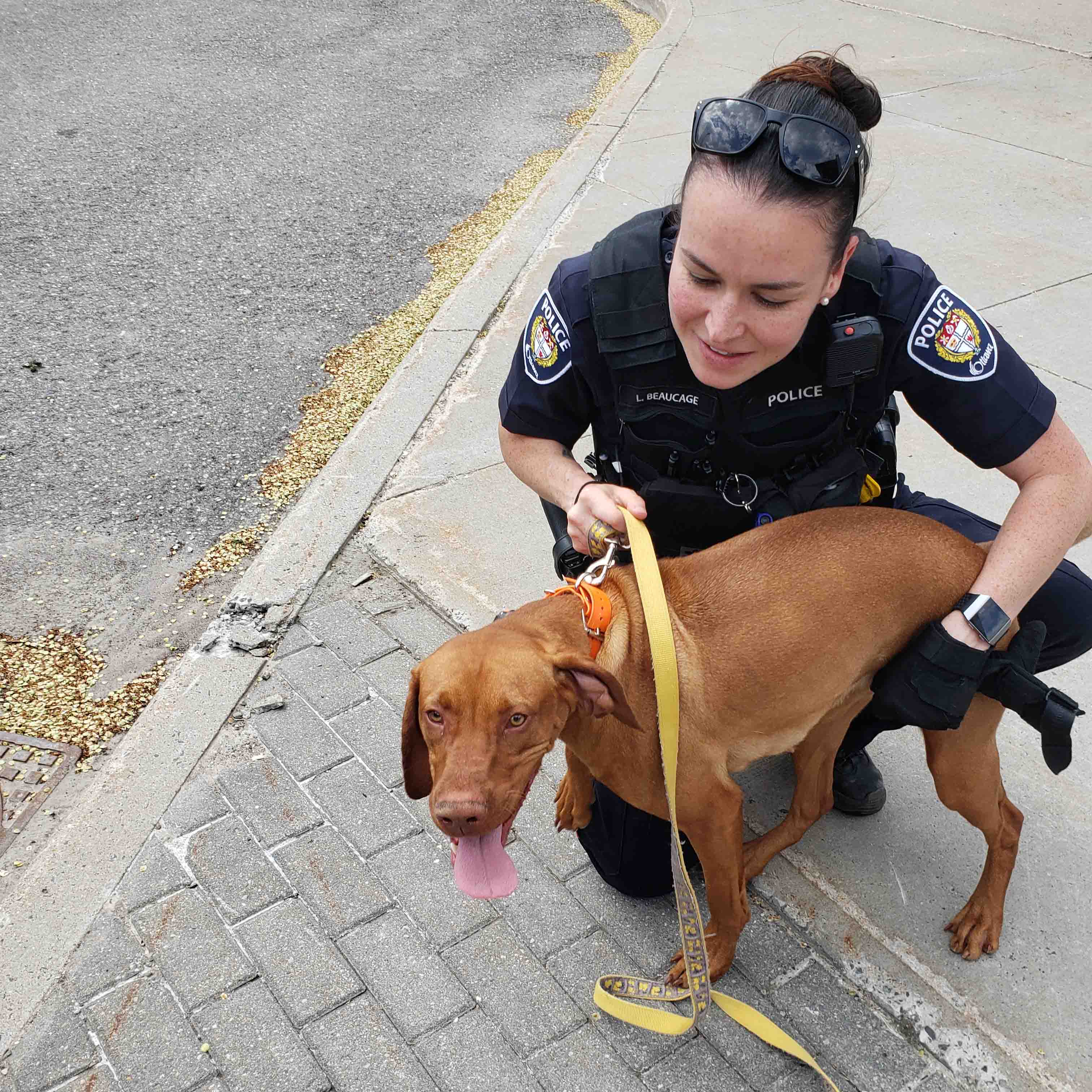 Cst. Beaucage was able to get her arm in the opening and unlock the door.
