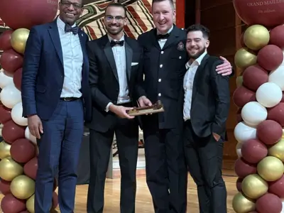 Honourable Greg Fergus, Sgt. Sebastient Lemay, Royston Guay and Thomas Di Re