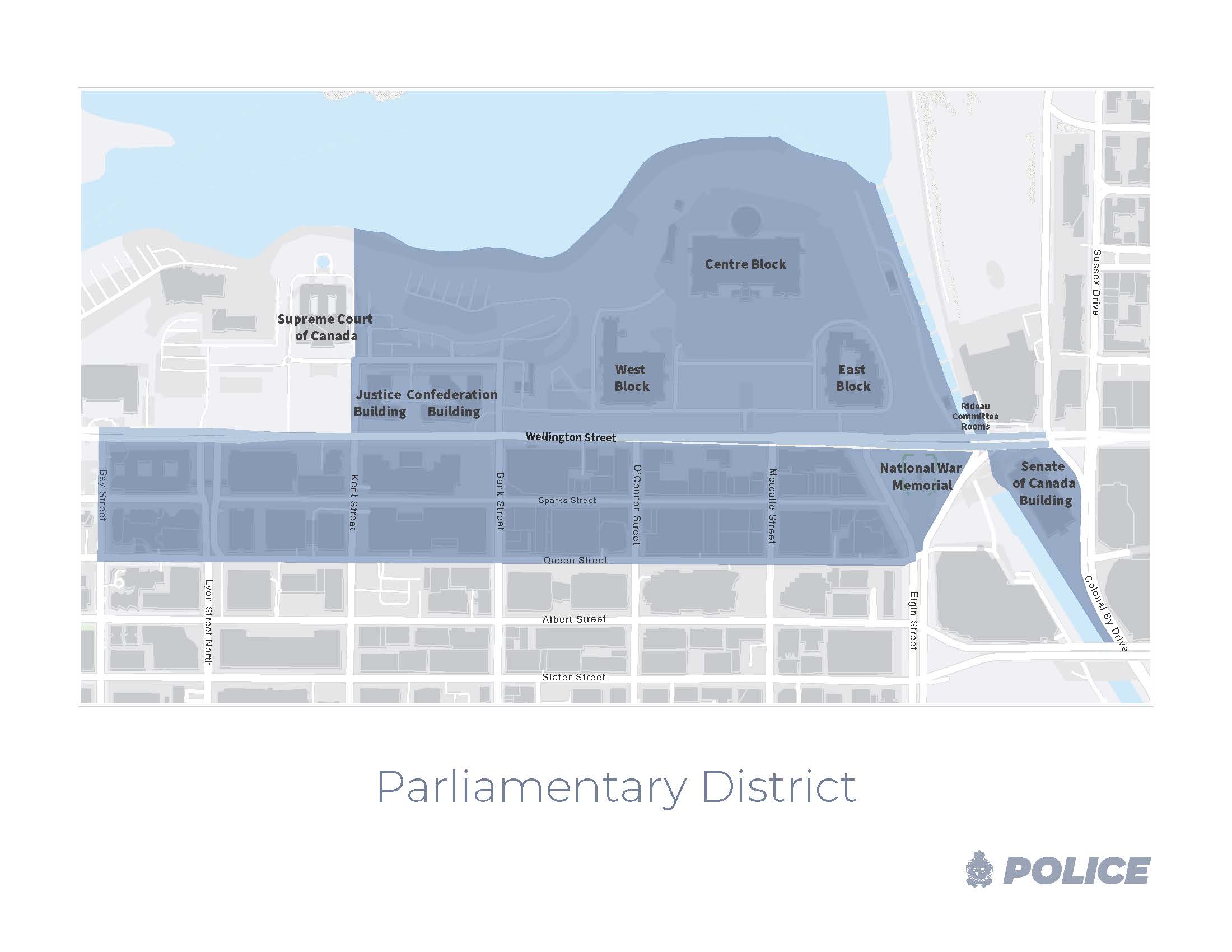 Map of the Parliamentary Precinct boundary.