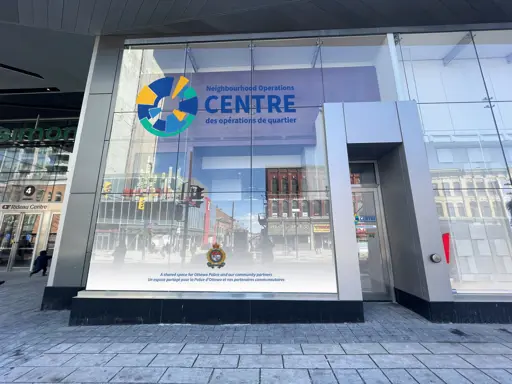 Storefront entrance of the Neighbourhood Operations Centre