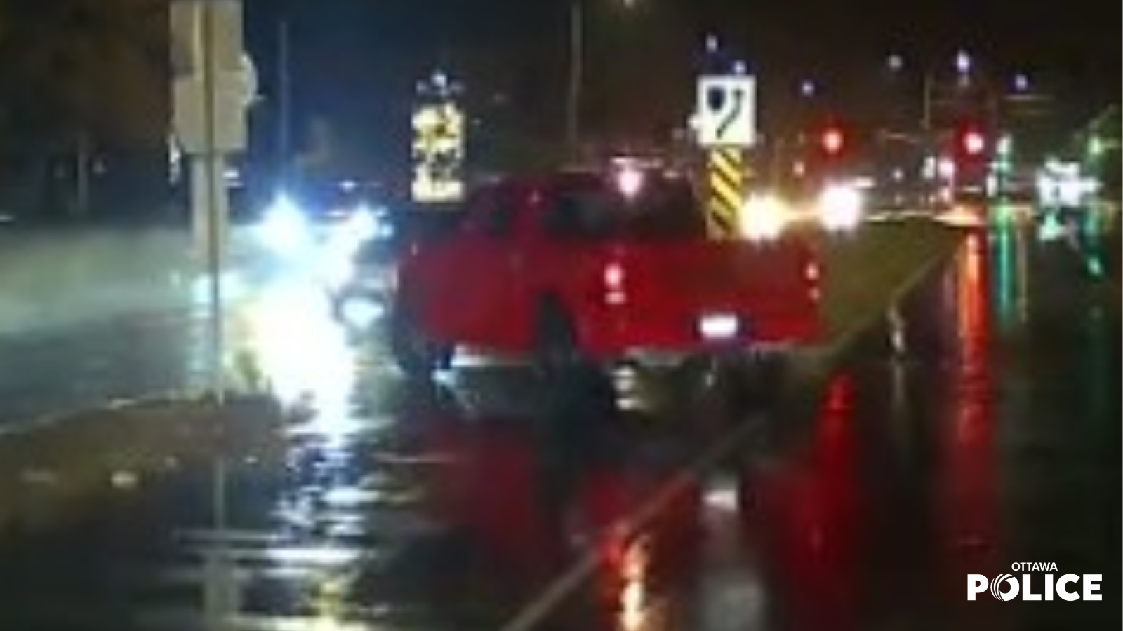 A witness was driving a red pickup truck near the collision site at the time of the incident