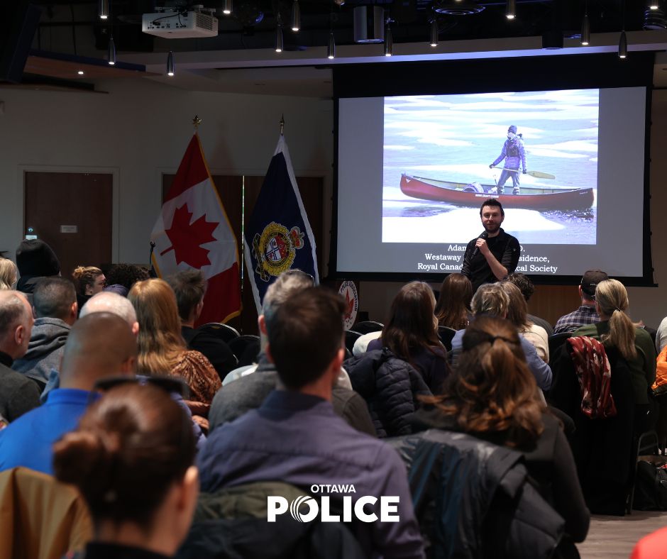 Adam Shoalts speaking at the OPA
